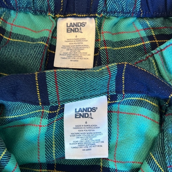 Lands End plaid flannel pajamas. Youth size 6. - Picture 5 of 6